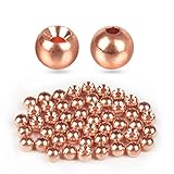 TG-DZURI Tungsten Beads for Fly Tying, 50pcs Tungsten Cyclops Beads Copper Color 2.0mm Sizes Fly Tying Materials Beads Hook Size 18#-20#