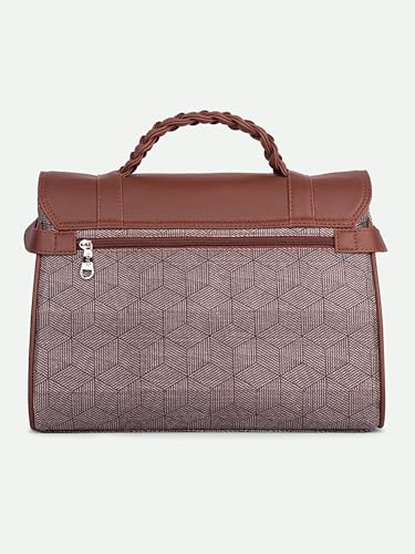 Image of ZOUK Heritage Satchel Bag - Gwalior Weaves | Jute | Vegan Leather Handcrafted With Detachable Sling Strap