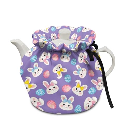 Image of Rabbit Egg Tea Cosy, Stain Resistant Teapot Cozy Breakfast Warmer Insulation and Keep Warm, Tea Kettle Cover for Home Kitchen Thanksgiving Decor