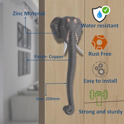 Image of RAB Pull Handle for Main Door, Office /Door /Pull Handle (Code:- Pull Hand Elephant, Finish:- Copper, Size:- 250mm, Pack of 1 PCS)