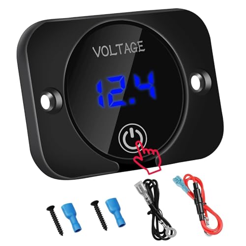 Linkstyle DC 12V 24V Voltmètre Numérique LED, Testeur de Batterie Étanche avec Protection...