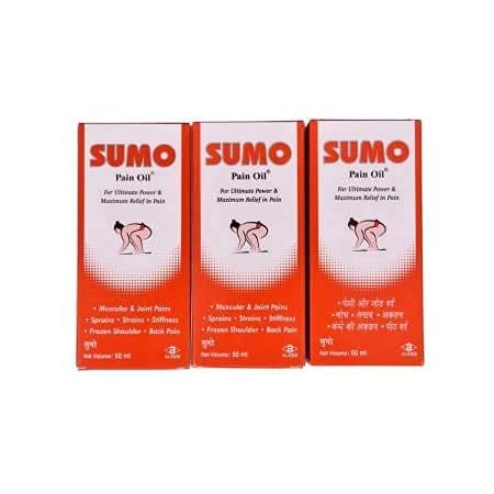 GoodLife Alkem Sumo Ayurvedic Pain Oil 50ml ( Pack of 3) for Muscle pain, joint pain, muscle cramps, sports injury with Orthocare Crepe Bandage 4