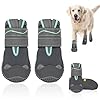 SlowTon Dog Shoes for Large Small Medium Dogs Waterproof Dog Boots for Summer Hot Pavement Paw Protector for Outdoor Walking Winter Snow Anti Slip Rubber Dog Booties for Hardwood Floor Grey 6