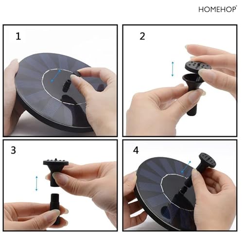 Image of Homehop Solar Powered Fountain with 8 Nozzles Floating Decorative Water Pump for Outdoor, Garden Decor, Bird Bath, Pool, Pond 1.5W Power (ABS)