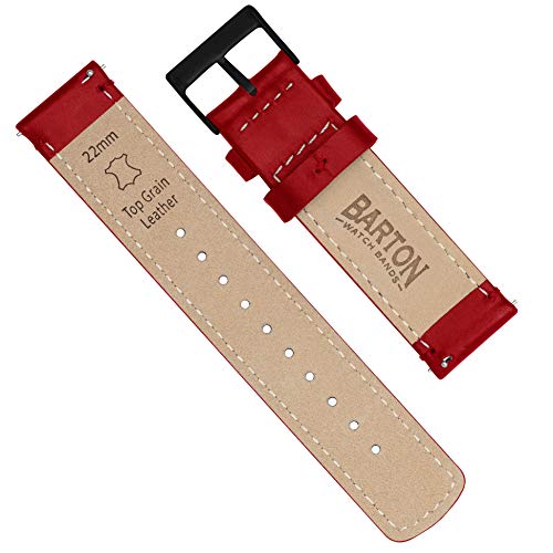 Image of BARTON WATCH BANDS - Top Grain Leather Watch Bands Compatible with Apple Watch Models - 1, 2, 3, 4, 5, 6, 7, 8, 9, 10, SE, Ultra & Ultra 2