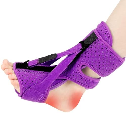 Plantar Fasciitis Night Splint-Upgrade 3 Adjustable Planter Facetious Relief Brace,Plantar Fasciitis Relief Women Men Straps,Support Relief Foot Drop Achilles Tendonitis Day Night(Purple-1PC)