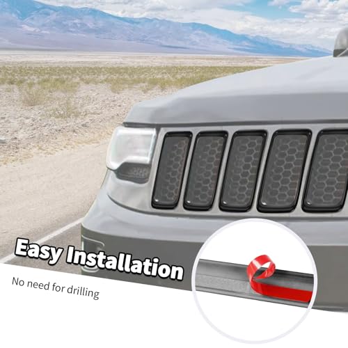 Image of Jimen Fit for Jeep Grand Cherokee 2014-2016, 7PCS Grille Inserts Cover & 2PCS Front Fog Light Bezel Trim