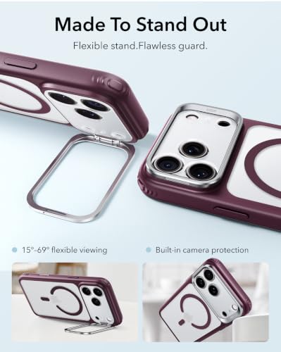 Image of ESR for iPhone 17 Pro Max Case Flex Stand, for MagSafe, Frosted Burgundy