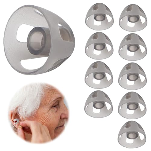 10Stk Hörgeräte Dome Ohrstöpsel,Hörgeräte Kuppel Weich,Offener Dome aus Silikon für Hörgeräte,Open Domes Hörgeräte Ohrstöpsel,Weiche schwarze Hörgeräte-Ohrstöpsel,für ältere hörgeschädigte Menschen