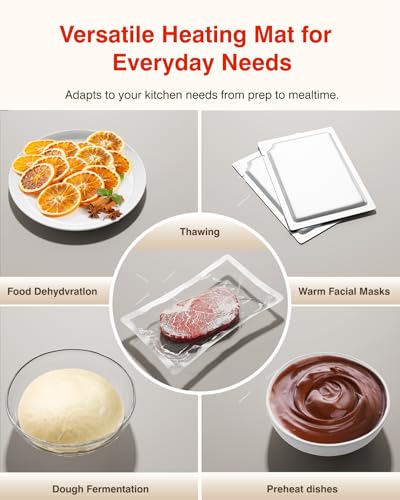 Image of Warming Mat for Food (24 inchx16 inch) - iTRUSOU 7-Level Electric Warming Tray with 400W High-Power, Timer 0-99H & Built-In Strap - Rollable Large Food Warming Mat for Parties & Buffet