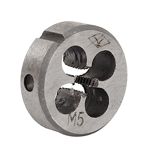 Aexit M5 x Dies 0.8mm 20mm OD Adjustable NPT Pipe Taper Round Split Threading Hex Threading Dies Thread Die