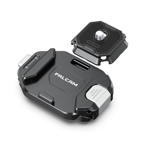 FALCAM F38 V2 Clip pour caméra avec système de Fixation Rapide, Support de Sangle pour Sac à Dos avec Filetage 1/4" à 3/8", Adaptateur de Base de Montage pour bandoulière