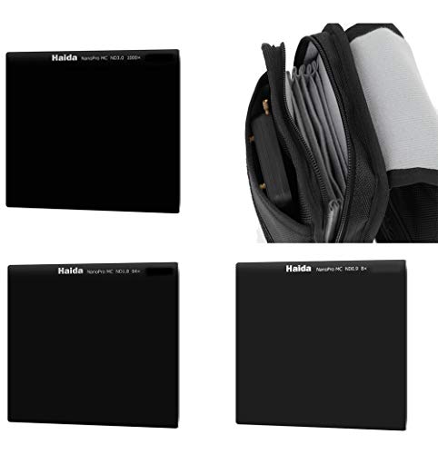HAIDA NanoPro MC ND Serie 100 Graufilterset II- ND 0.9 (8X) - ND 1.8 (64x) - ND 3.0 (1000x) inklusive Haida Filtertasche