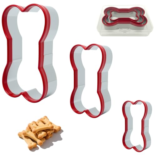 Dog Bone Shapes Cookie Cutters 3 Pieces, Dog Treats Cutters 2.52