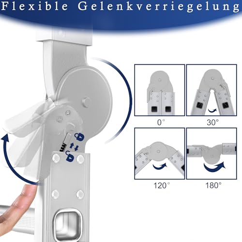 Mehrzweckleiter HENGMEI Aluminium mit Plattform 5 Meter