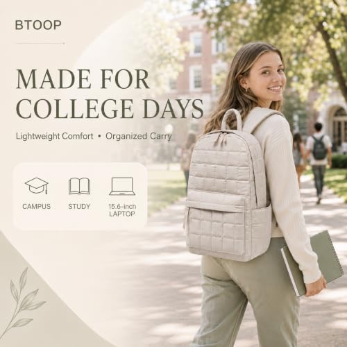 Image of BTOOP School Backpack for Teens Large Cute Bookbag Lightweight 15.6 inch Laptop Bag for Girls Women Casual High School College