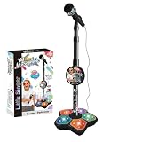 UUE Mikrofon, 70–100 cm verstellbares Spielzeug-Mikrofon, Abnehmbares Mikrofon Ständer, 360° Drehbares Karaoke Mikrofon, Spielzeug-Musikinstrument, für Kinder von 4-12 Jahren