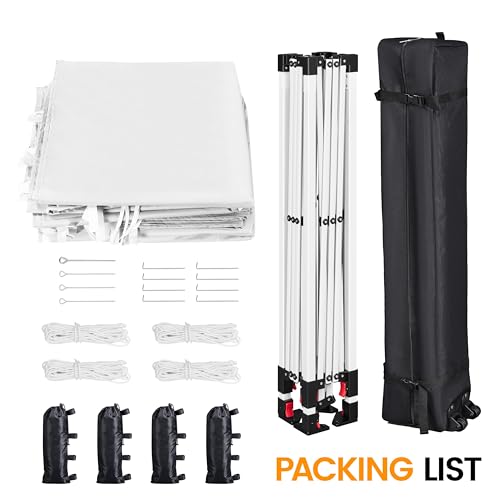 Yaheetech 10x10 Pop Up Canopy with 4 Removable Sidewalls, Portable Enclosed Instant Tent, Waterproof Outdoor Tent, Beach Sun Shelter with 4 Sandbags, 12 Stakes & 4 Ropes, White by Yaheetech - Image 9