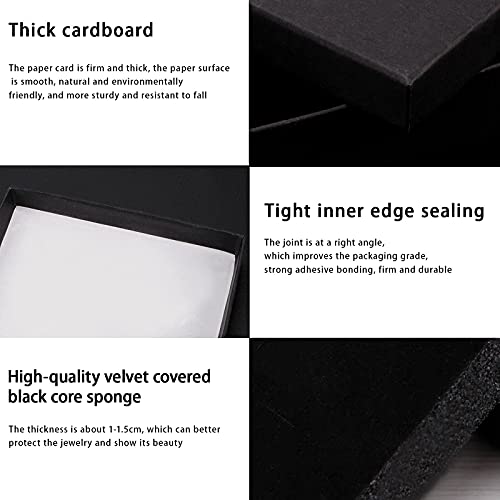 Sdootjewelry Black Jewelry Boxes Bulk 24 Packs, Gift Box For Jewelry With Foam, Small Jewelry Boxes For Gifts, 3.5’’ × 3.5’’ × 1.2” #TOP3