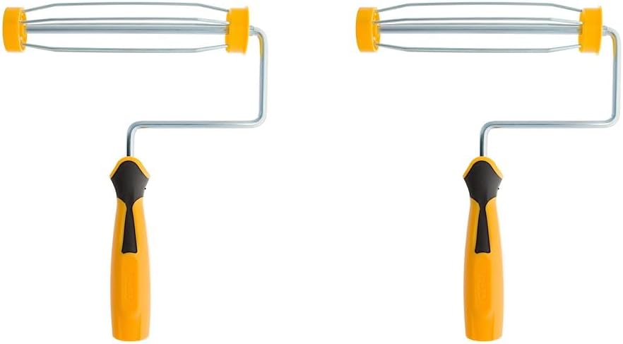 Coral 42406 Easy Coater Paint Roller Frame with a Soft Grip Handle and Cage Design 9 inch 1.75" Dia, Yellow, 9" x 1.75" (Pack of 2)