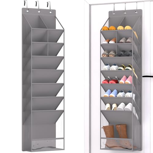 VERONLY Over the Door Shoe Organizer for 16-20 Pairs, Gray