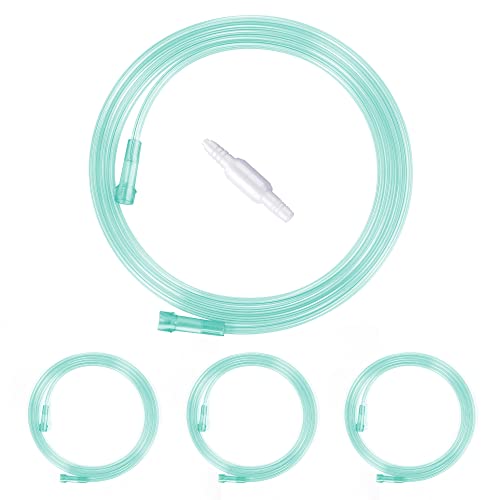 ANSNF 7Ft Oxygen Tubing, Crush Resistant High Flow Oxygen Tubing, 3 Pack Green Oxygen Tubing, Non Kinking Oxygen Tubing with Oxygen Tubing Connector