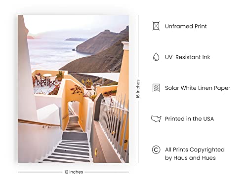 Haus And Hues Posters Of Beach Scenes And Wall Art Of Italy - Beautiful Scenery Wall Art And Lake Beach Decor | Mediterranean Wall Art Of Italian Landscape Picture | Unframed 12"X16" #TOP1