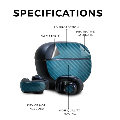 Image of Carbon Fiber Skin Compatible with Bose Ultra Open Earbuds - Blue Strokes - Premium 3M Vinyl Protective Wrap Decal Cover - Easy to Apply | Crafted in The USA by MightySkins