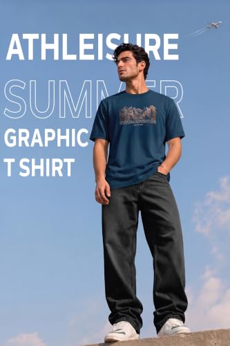 Image of Van Heusen Men's Athleisure Graphic T-Shirt - Comfortable Crew Neck| Soft Breathable Cotton Blend | Casual Wear Style | Summer Favorite | Style 60054