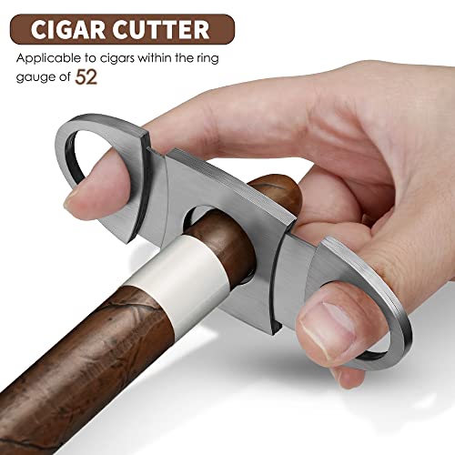 Wanbro Cigar Case, 3Pcs Holder, Cigars Travel Case, Cedar Lined, Leather Made Cigar Humidor With Stainless Cutter, Fashion Father's Day Gift For Men Dad #TOP3