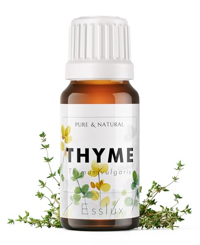 Image of Esslux Thyme Essential Oil | 100% Pure Natural Thyme Oil for Hair, Skin & Diffuser | Herbal Essential Oil for DIY & Soap Making | Fresh, Herbaceous Scent, 15ml