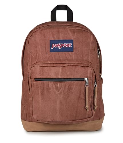 JanSport Right Pack Expressions Backpack – 15-inch Padded Laptop Compartment, Water Bottle Pocket, Utility Pocket with Flap, Aged Canvas Brown/Lt Brn/Dk Brown