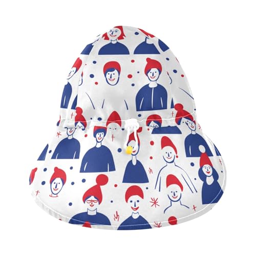 KLL Baby Beach Hats Toddler Boy Hat Girls UPF 50+ Protection Neck Flap Traveling Camping Hat Pattern of People Happy Face3