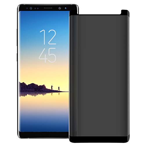 YCFlying Galaxy Note 8 Privacy Tempered Glass Anti-Spy Screen Protector [3D Curved] [Case Friendly] [9H Hardness ] for Samsung Galaxy Note 8 (6.3") Black