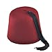 Village Hat Shop Maroon Fez with Black Tassel (Large, Maroon/Black)