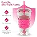 Copco Sierra 24 oz Tritan Reusable Drink Tumbler with Leak-Proof Lid, Removable Straw - Dishwasher Safe, Cold Beverage Cup for Travel & Daily Use, Cup Holder Compatible (Hot Pink)