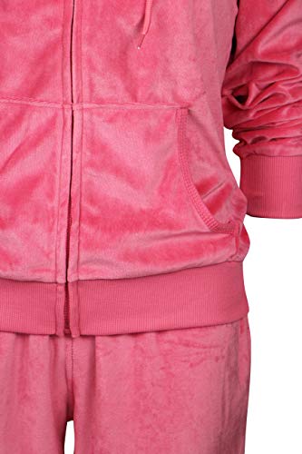 Yasumond Womens Velour Tracksuit Set Soft Sports Zip Up Hoodie And Sweat Pants 2 Pieces Sweatsuits (Coral, Xl) #TOP2