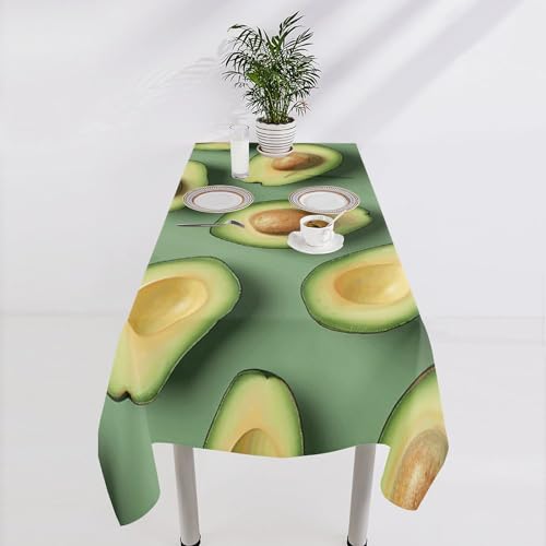 Nappe rectangulaire motif vert 140x279 cm antitache pour table - 5