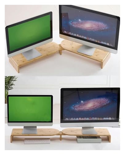 Soporte de Esquina para Monitor, Soporte de esquina for monitor, organizador de escritorio de madera, estante for computadora, soporte for computadora portátil, impresora y PC(9cm/3.5in Height)