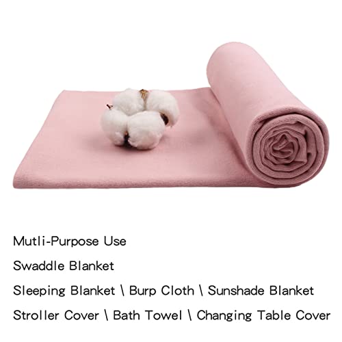 Image of PESAAT Cotton Baby Swaddle Hat Set Newborn Infant Hats Receiving Blankets for Baby Boys Girls