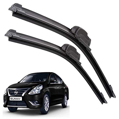 Image of Euro Care Windshield Car Wiper Blades Compatibility With Sunny (Model : 2012-2018) - Set of 2Pc (D-21,P-14)