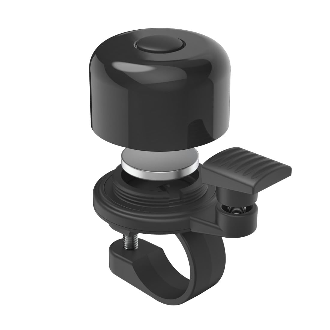 Hama Sonnette Vélo AirBell Pro avec Tag Bluetooth Intégré pour Apple (Diamètre 22.2 mm, Localisation Vélo Scooter Trotinnette Via App Find My, Avertisseur Klaxon Universel, Accessoire Sécurité) Noir