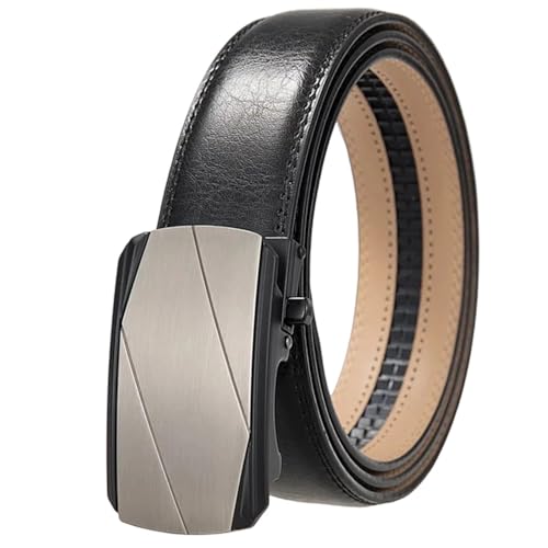 Men's Metal Belt, Automatic Buckle Genuine Leather Belt, Suitable For Business Casual Wear Bbbb-1 110cm