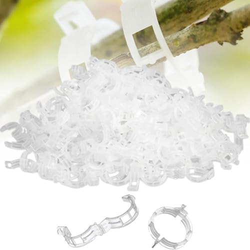 Quilliance Plant Support Clips for Garden Vines - Reusable Garden Clips for Vegetables, Flowers, Tomatoes, Grapes - Thickened Design, Durable, and Easy to Use (White)
