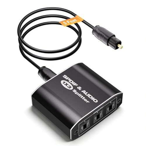 ���I�[�f�B�I�X�v���b�^�[ 1x3�AToslink �f�W�^��SPDIF�X�v���b�^�[ 1�C��3�o�� �h���r�[�f�W�^��DTS 5.1 & LPCM 2.0�Ή� PS5 Xbox�ATV�A�T�E���h�o�[�A�z�[���V�A�^�[�Ή�