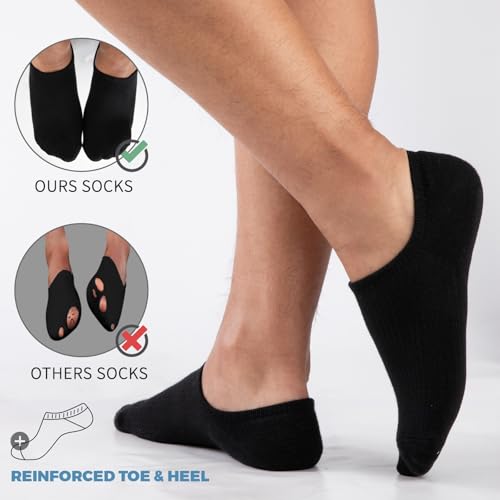 COOVAN No Show Socks for Men 7 Pack Cotton Casual Basic Invisible Socks with Non Slip Grip4