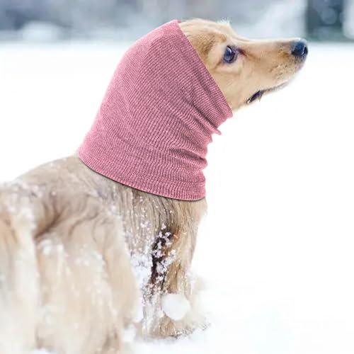 Image of Quiet Ears for Dogs, Rbenxia 1 Piece Dog Ear Cover Hoodies Dog Ear Muffs Headband Noise Ear Protection Warm Winter Ear Scarf (Pink, Medium)