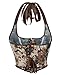 Alivila.Y Fashion Womens Halter Sexy Overbust Corset Boned Renaissance Bustier Crop Tops 527-Coffee Daisy-XL