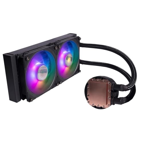 Cooler Master MasterLiquid PL240 FLUX Close-Loop AIO CPU Liquid Cooler, Gen2 ARGB Dual Loop Pump, 240mm Radiator, PL-Flux 120 PWM Fans, AMD Ryzen AM5/AM4, Intel LGA1700/1200 (MLY-D24M-A23PZ-R1) 2