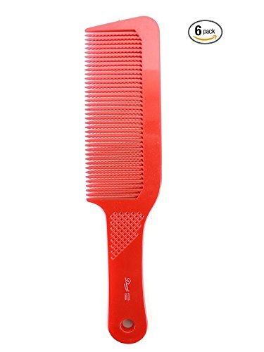 Diane Flat Top Only Red Comb, D7025, 9 Inch - 6 Combs, High quality, hair brush, salon, barber, hair stylist, hair style, short hair, long hair, thick hair, won’t hurt your head or scalp, detangles, detangler